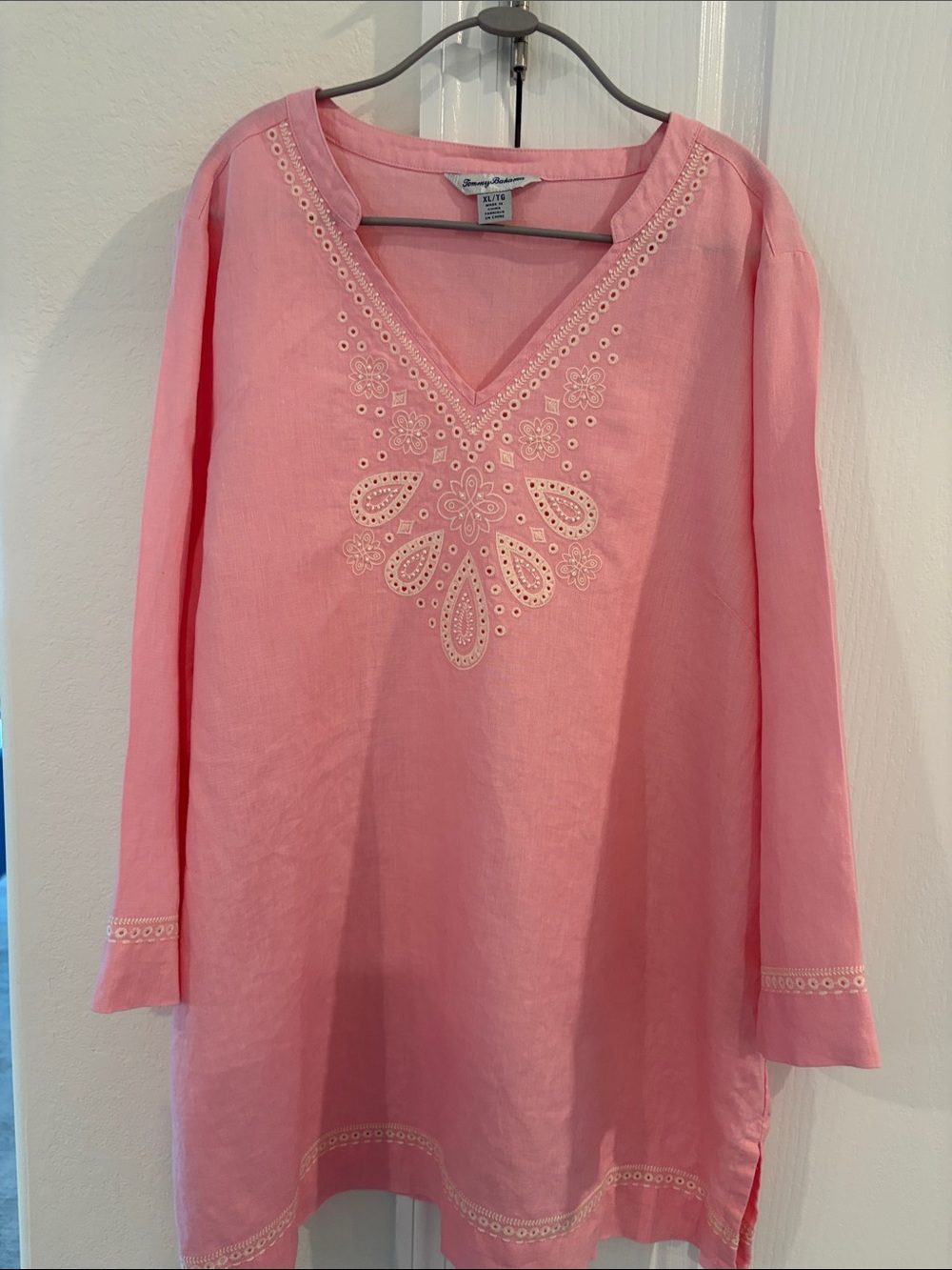 Tommy Bahama Pink NWOT linen tunic  XL